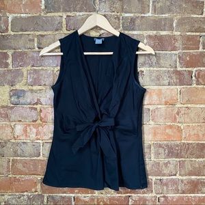 Ann Taylor Sleeveless Blouse with Bow Detail